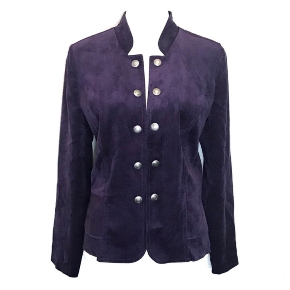 Dress Barn Purple Military Style Jacket Blazer Small